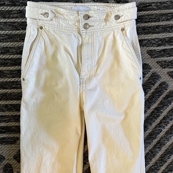 CURRENT ELLIOTT The Significant Other Wash Out CreamWhite Wide Leg Trouser Jeans - Picture 7 of 13
